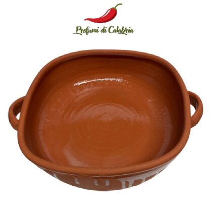 Tegame in Terracotta Quadrato largo 30cm, h 10cm